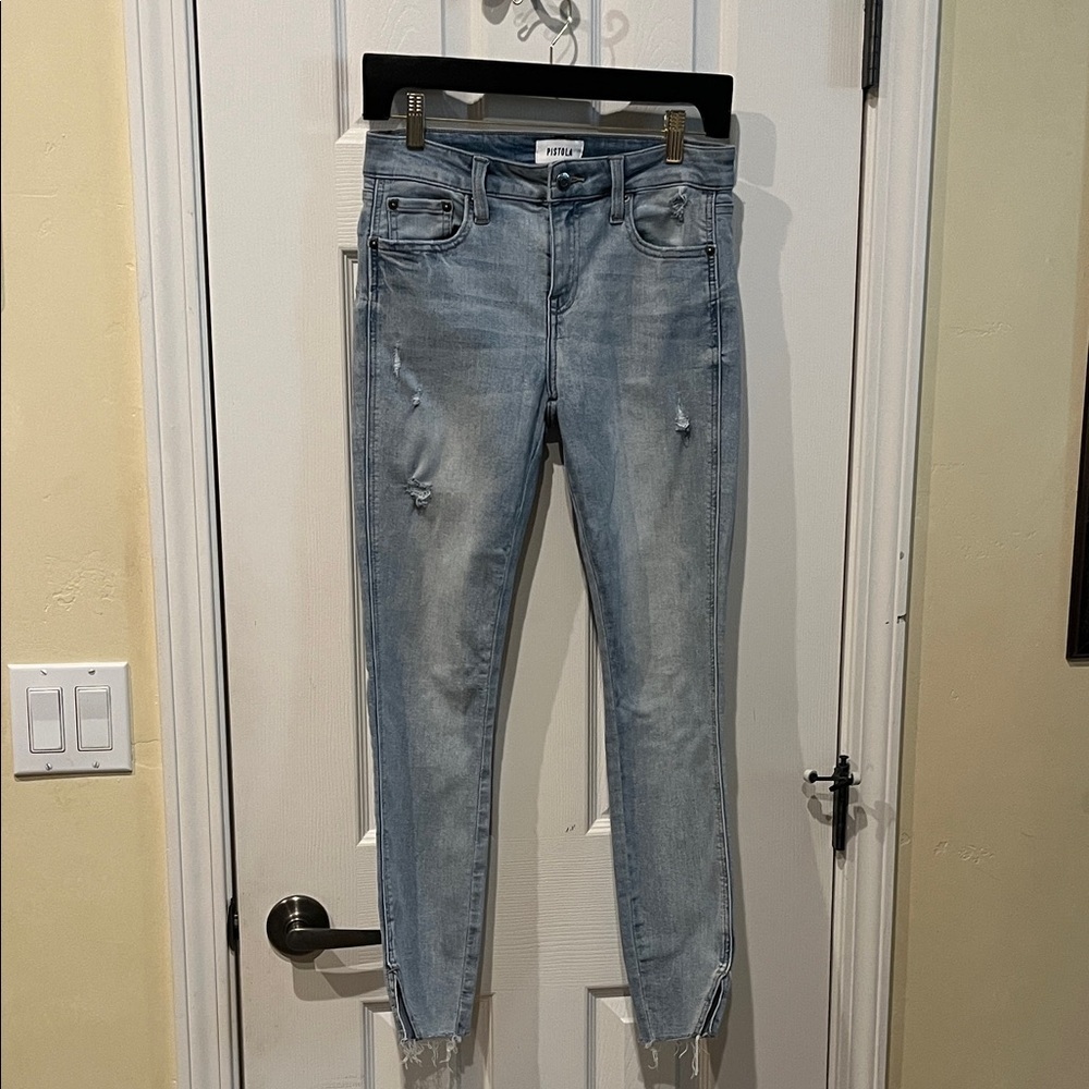 Pistola Light Blue Distressed Skinny Jeans